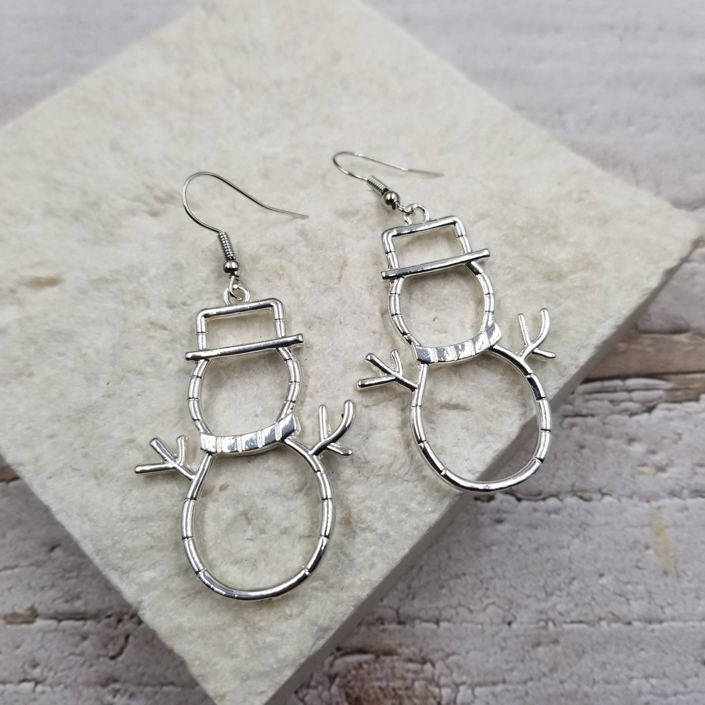 Snowman Silhouette Earrings