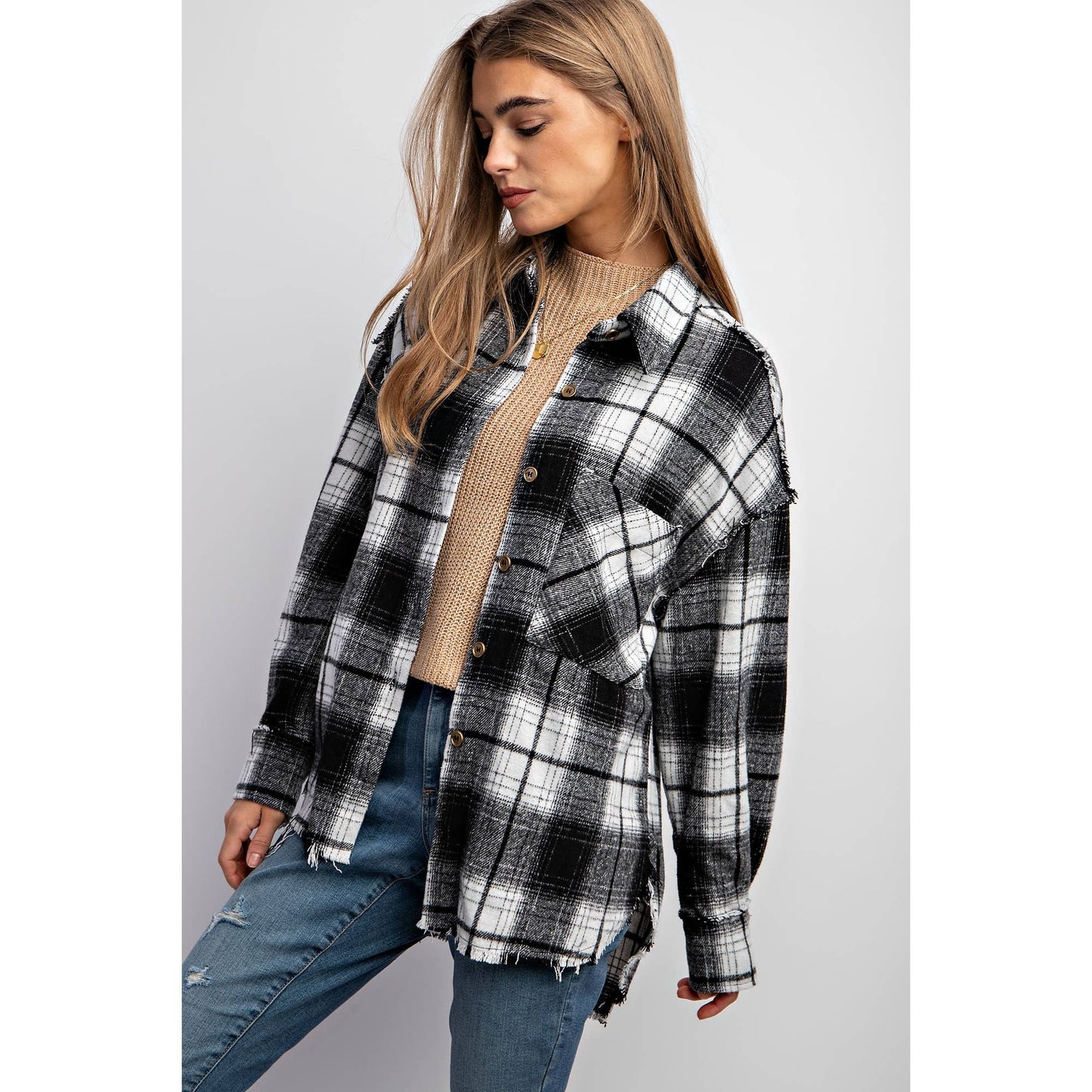 SUPER SOFT PLAID SHACKET