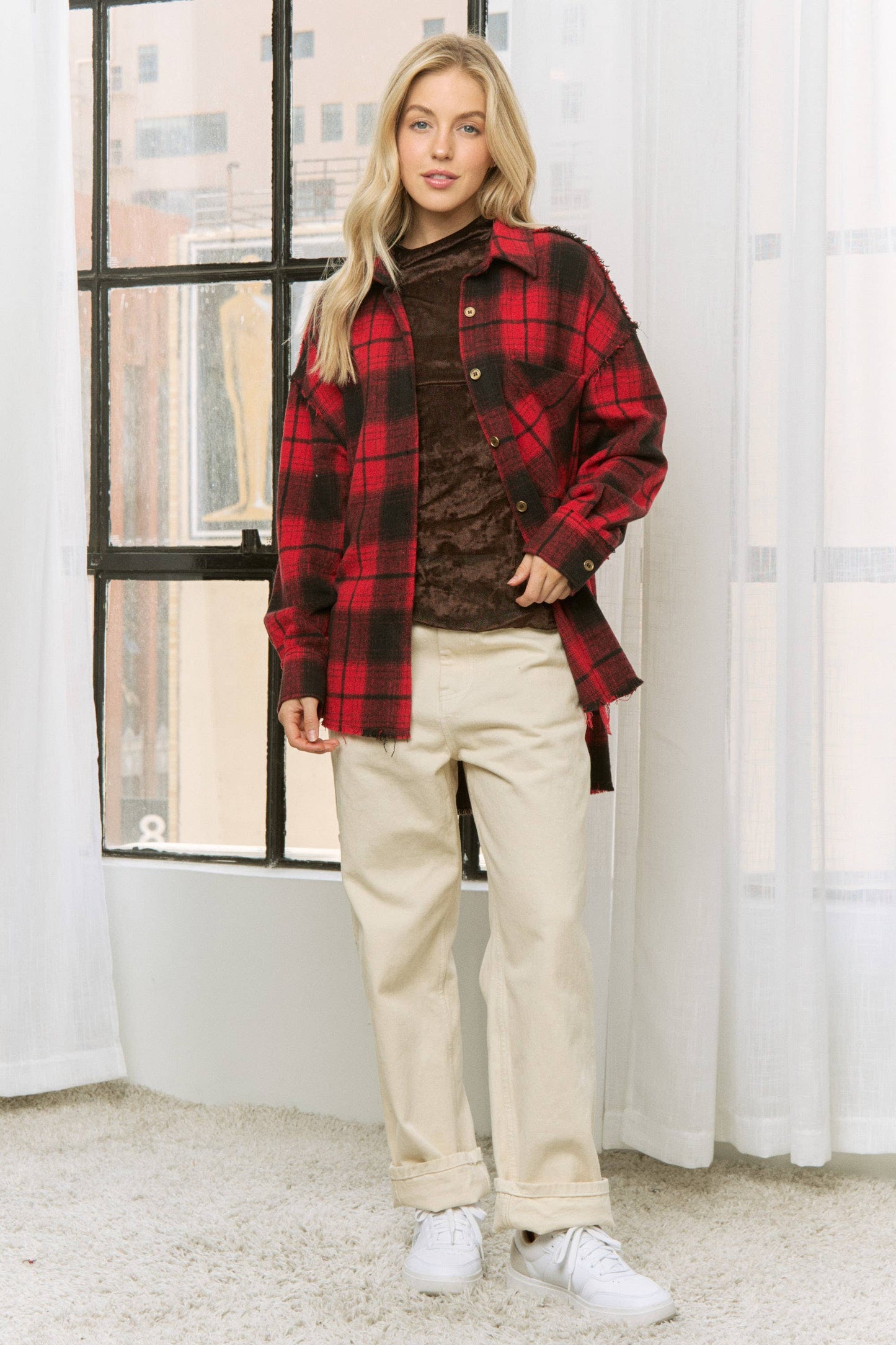 SUPER SOFT PLAID SHACKET