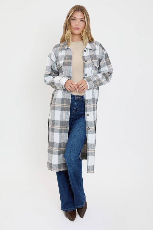 Plaid Shacket Long Duster