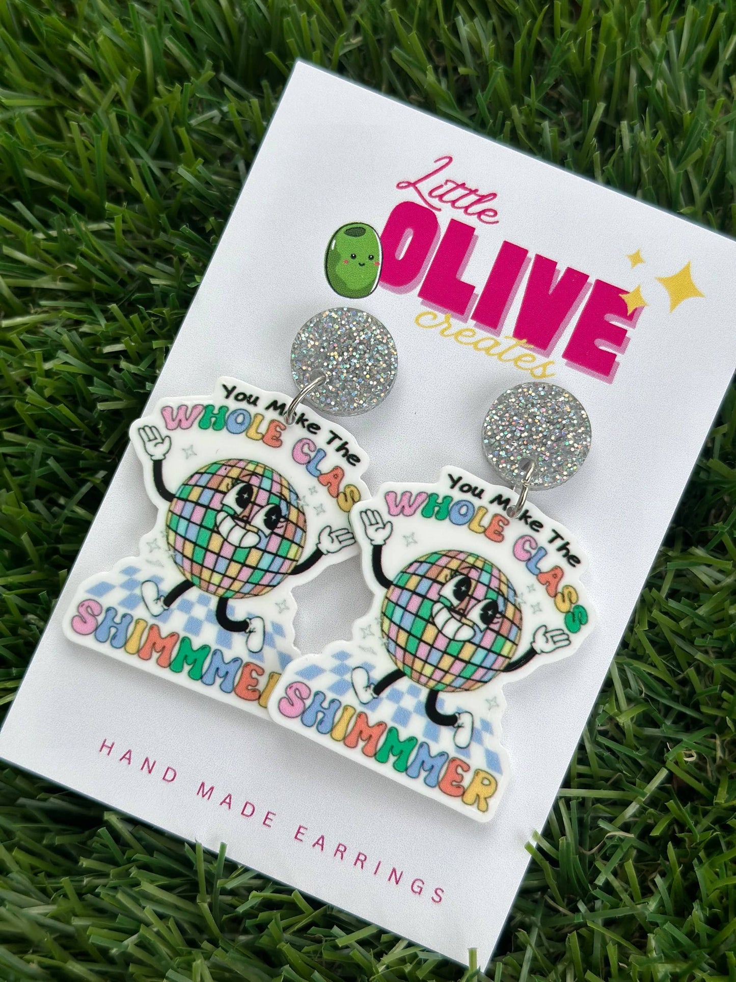 Shimmering Teacher Tribute Earrings: Taylor Swift Inspired