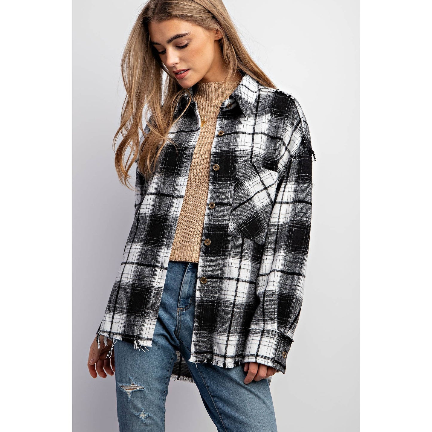 SUPER SOFT PLAID SHACKET