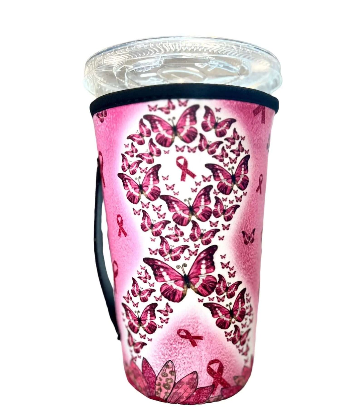 20 OZ Butterfly Breast Cancer Insulated Cup Cover Sleeve