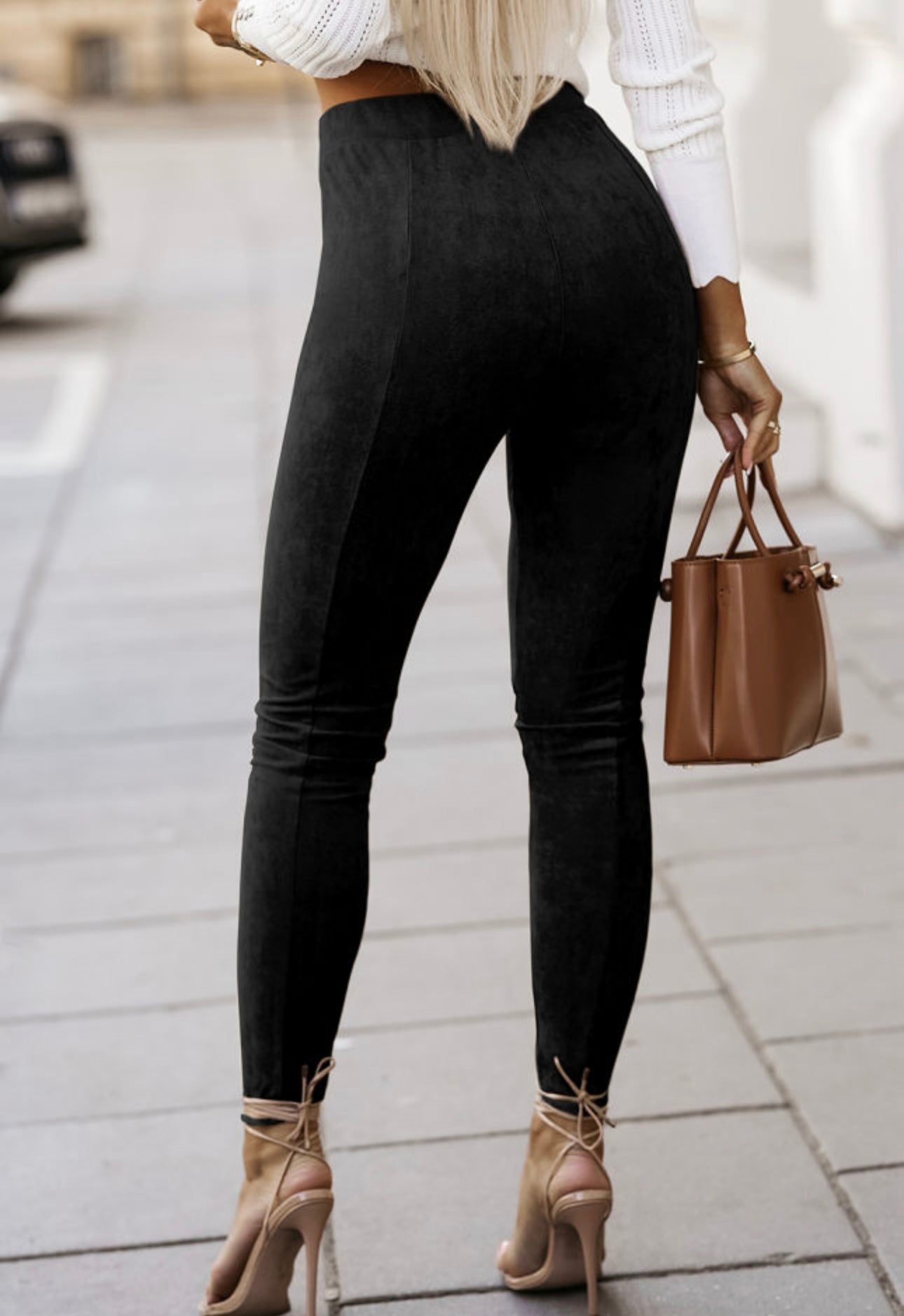 Suede leggings