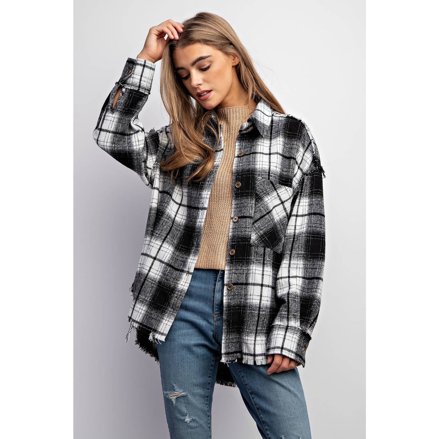 SUPER SOFT PLAID SHACKET