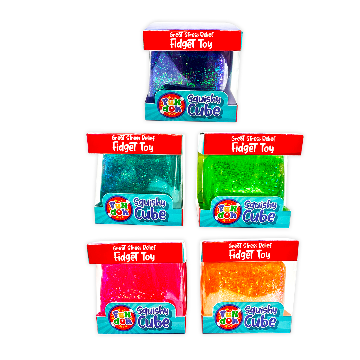 Fun Doh Squish & Squeeze Sparkle Cube Squishy