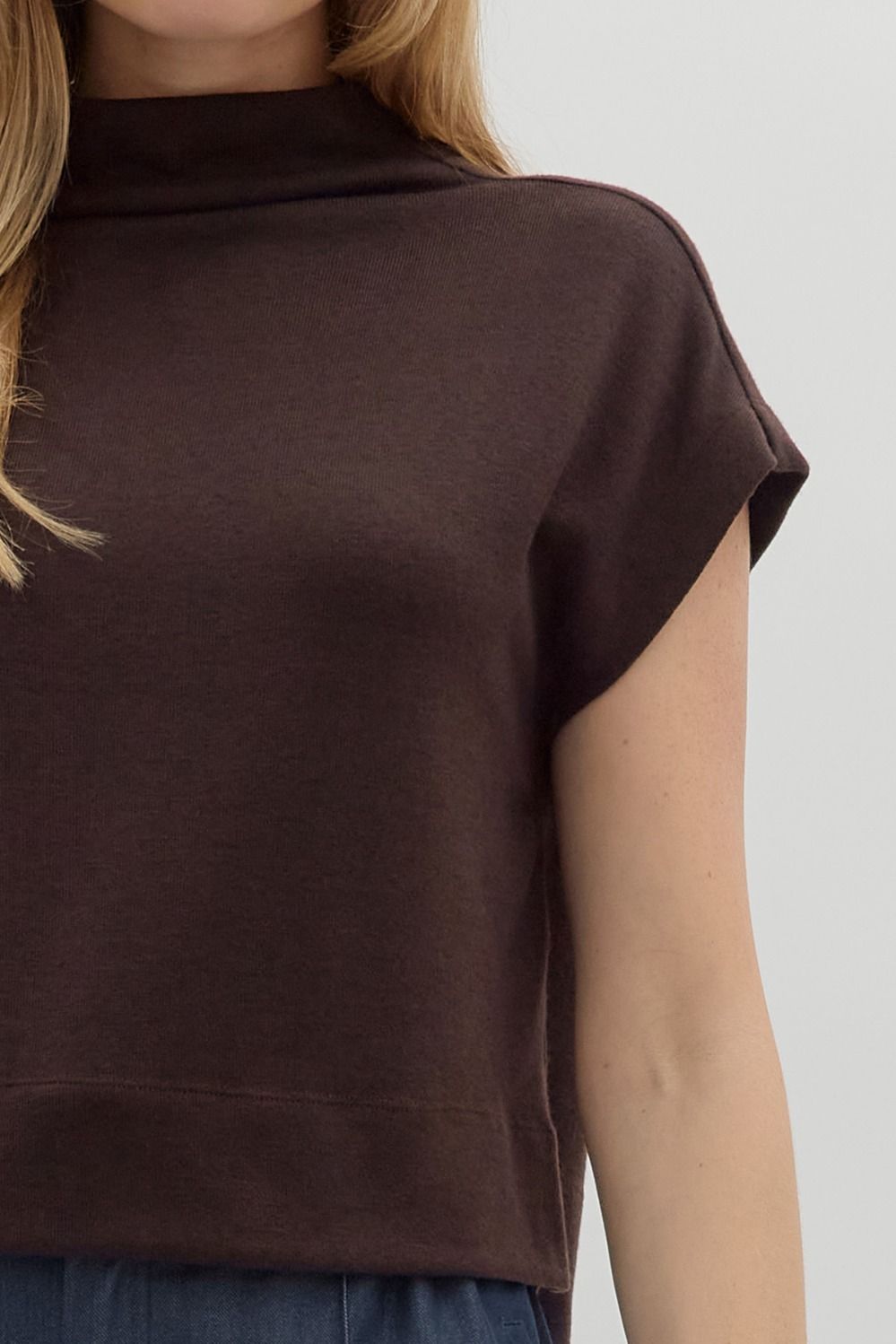 Entro Chocolate Cowl Neck Top