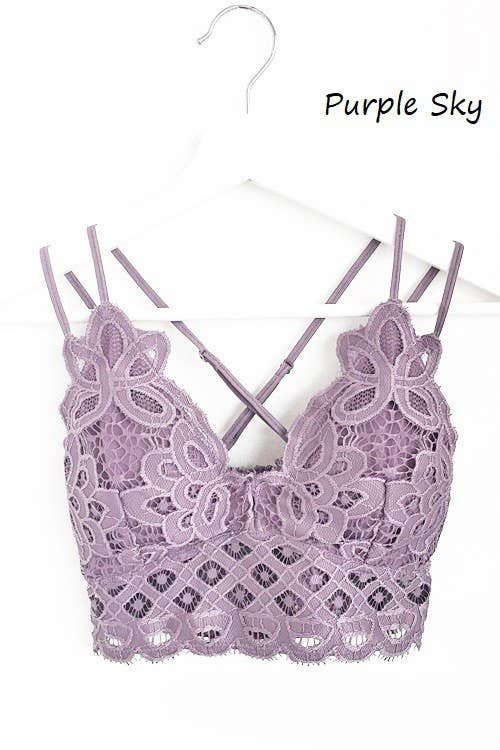 Scalloped Lace Cami Bralette: 2-2-2(S-M-L) / COCOA