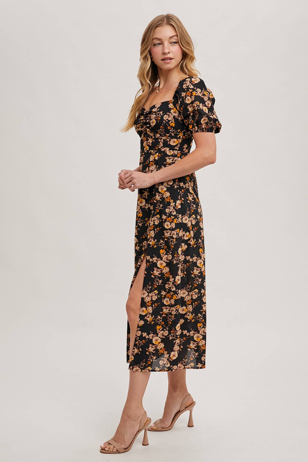 FLORAL PRINT SWEETHEART DRESS