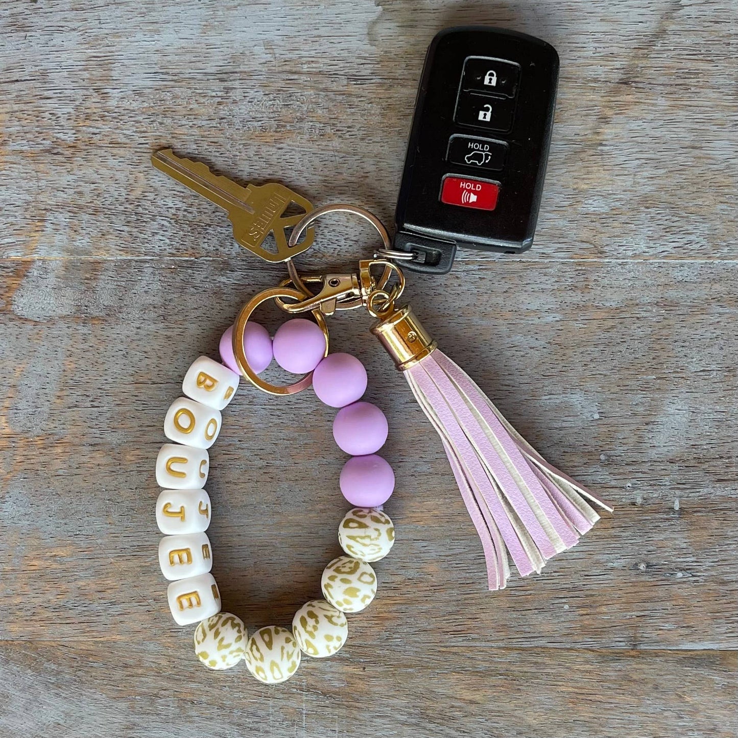 Bracelet Keychain Saying - Boujee
