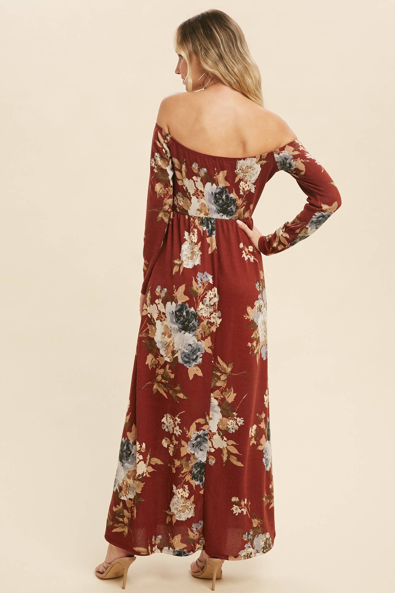FLORAL HACCI BRUSHED MAXI DRESS