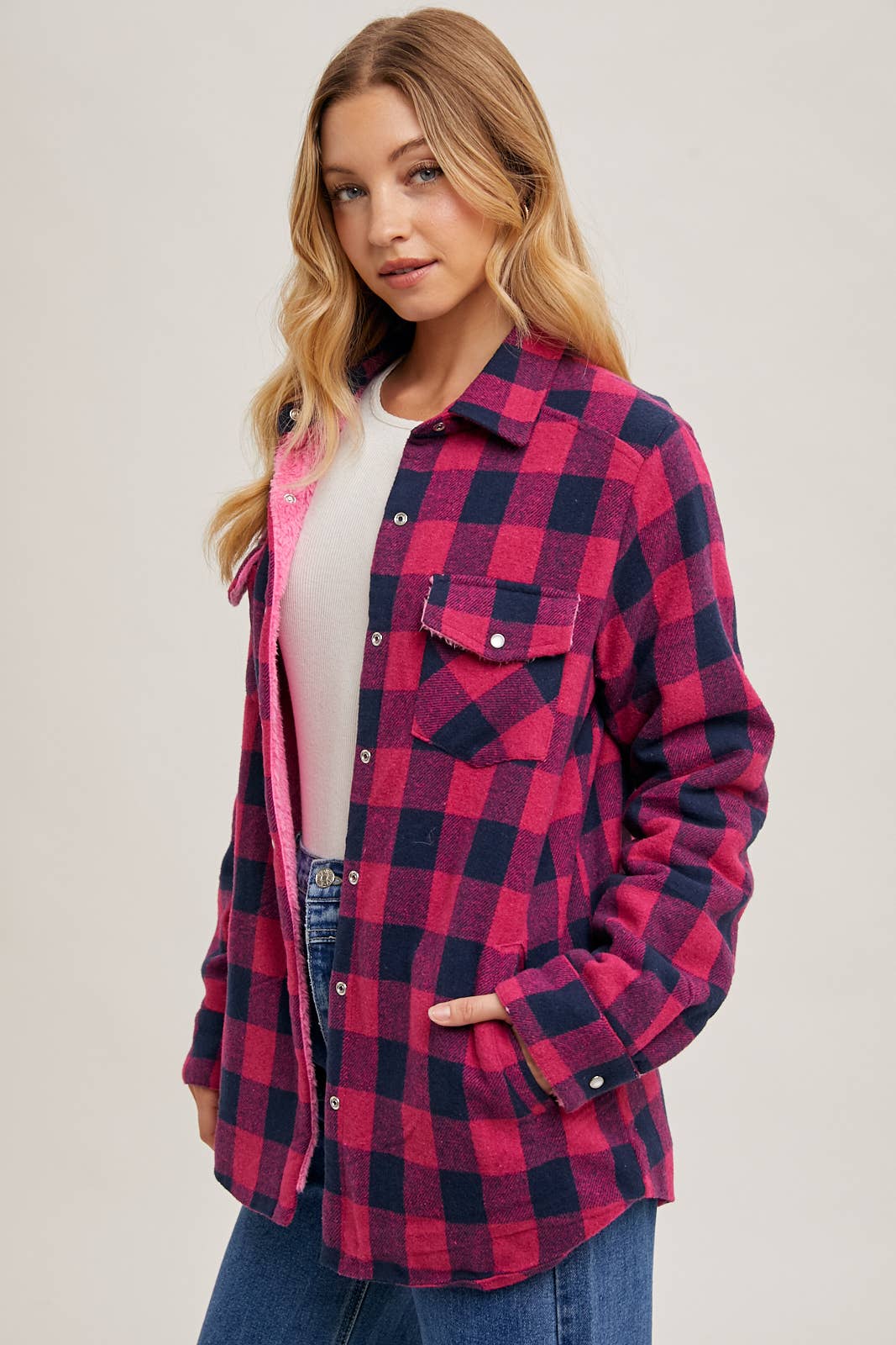 BUFFALO PLAID SHERPA-LINED SHACKET