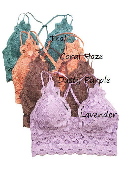 Scalloped Lace Cami Bralette: 2-2-2(S-M-L) / COCOA