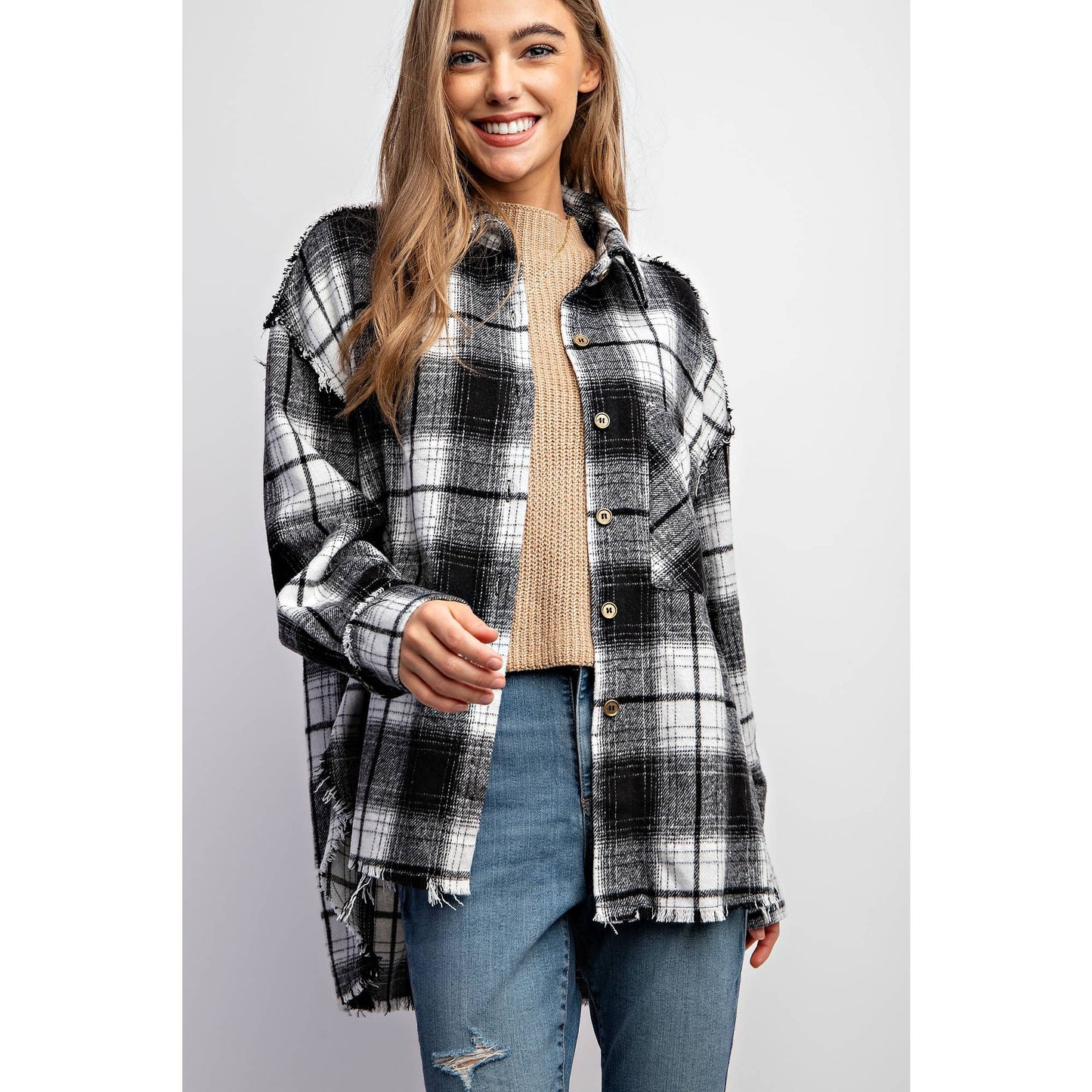 SUPER SOFT PLAID SHACKET