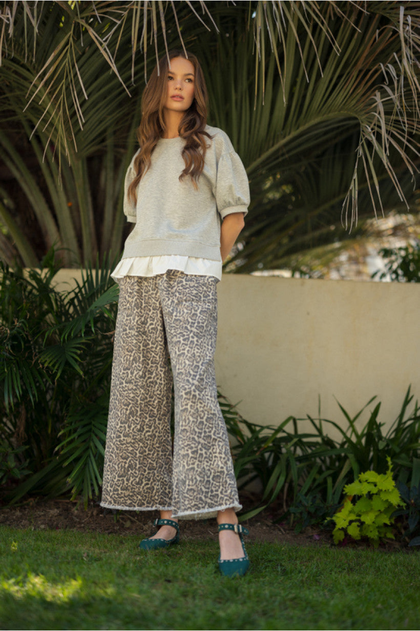 Jodifl Cheetah Vintage Wide Leg Fall Jean