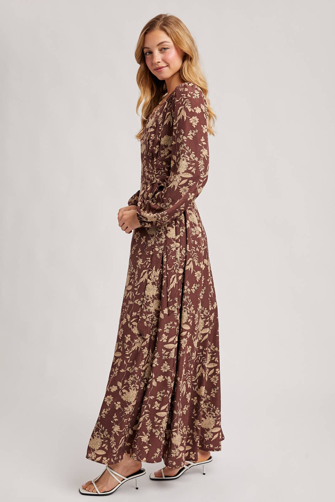 FLORAL WRAP MAXI DRESS
