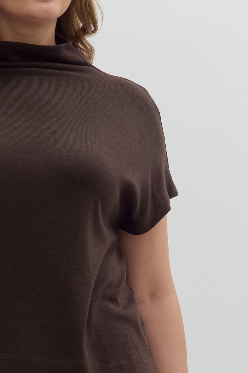Entro Chocolate Cowl Neck Top