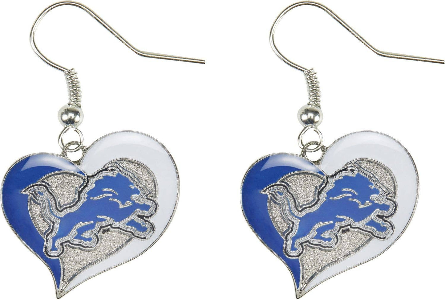 NFL Detroit Lions Swirl Heart Earrings