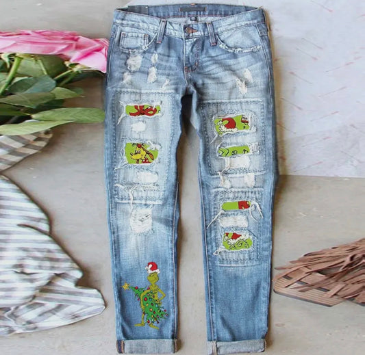 Grinch Christmas jeans