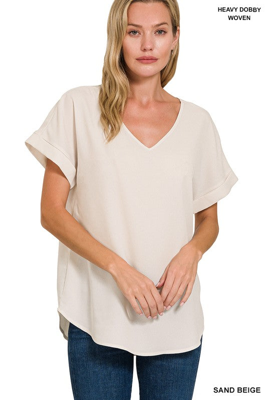 Zenana Rolled Sleeve Tee