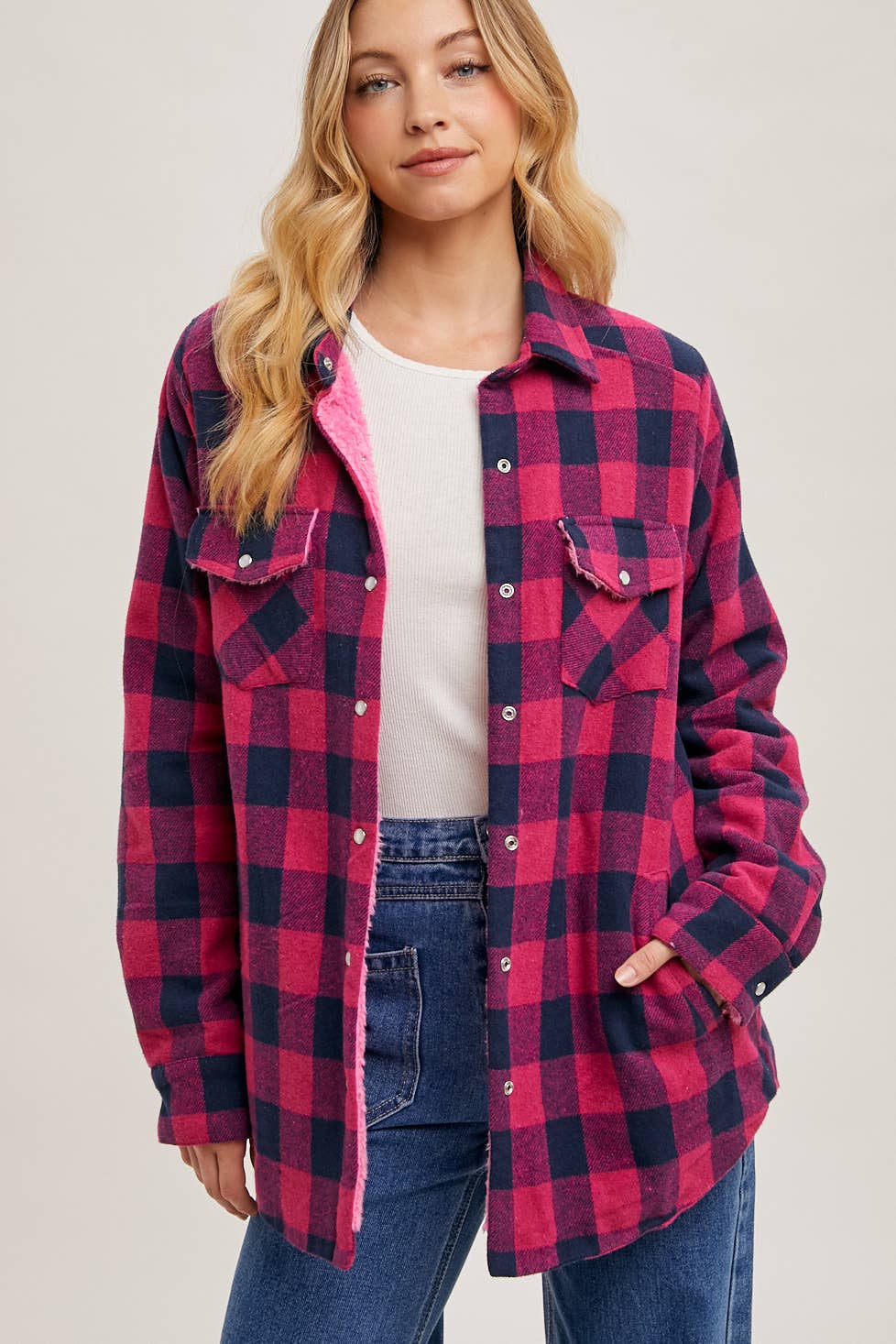 BUFFALO PLAID SHERPA-LINED SHACKET