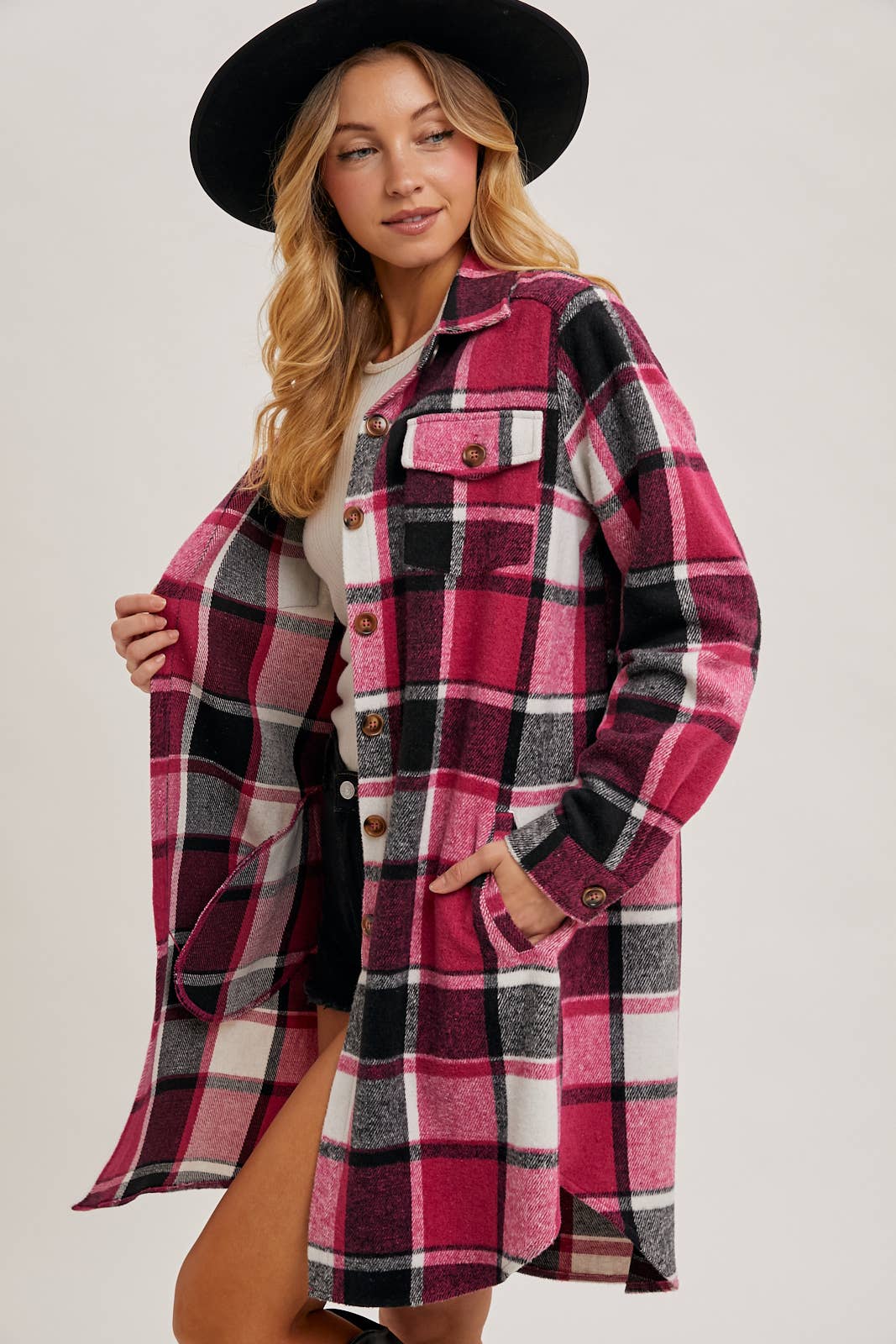 FLANNEL LONGLINE SHACKET