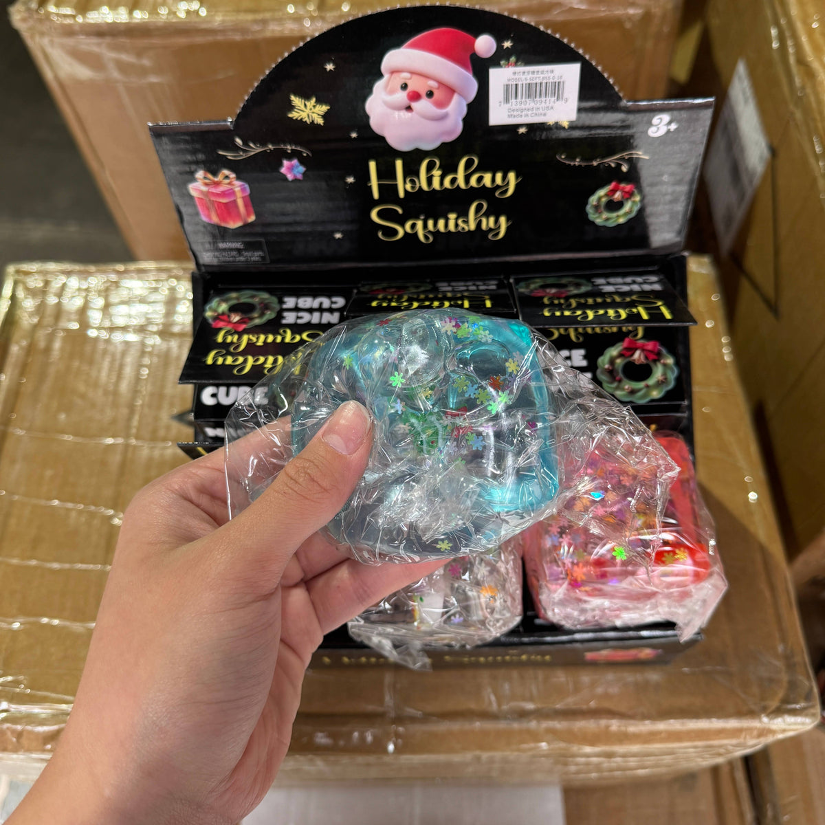 Sugar Squeeze Christmas Light Up Cube SQUISHY