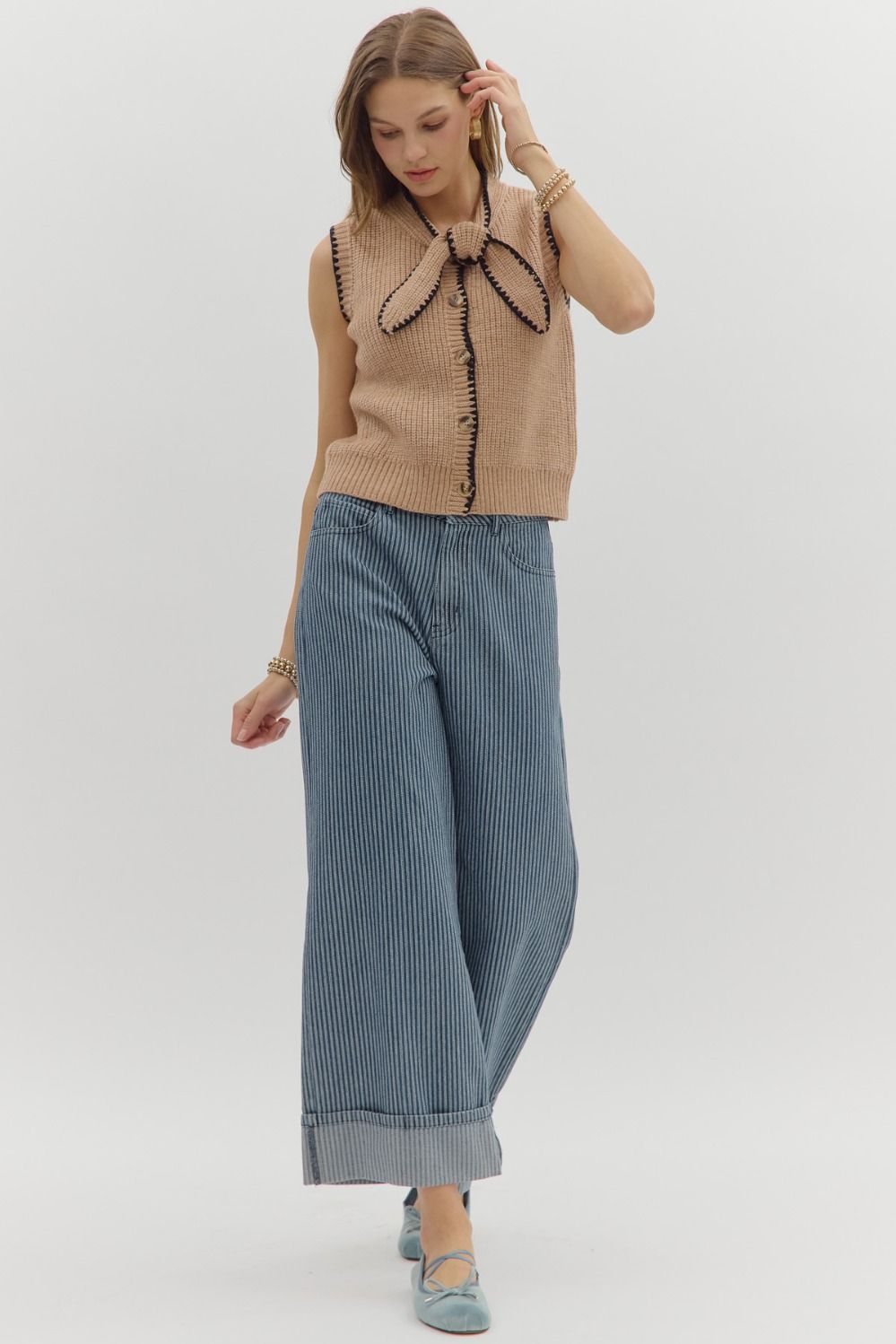 Entro Taupe Knit Fall Tank