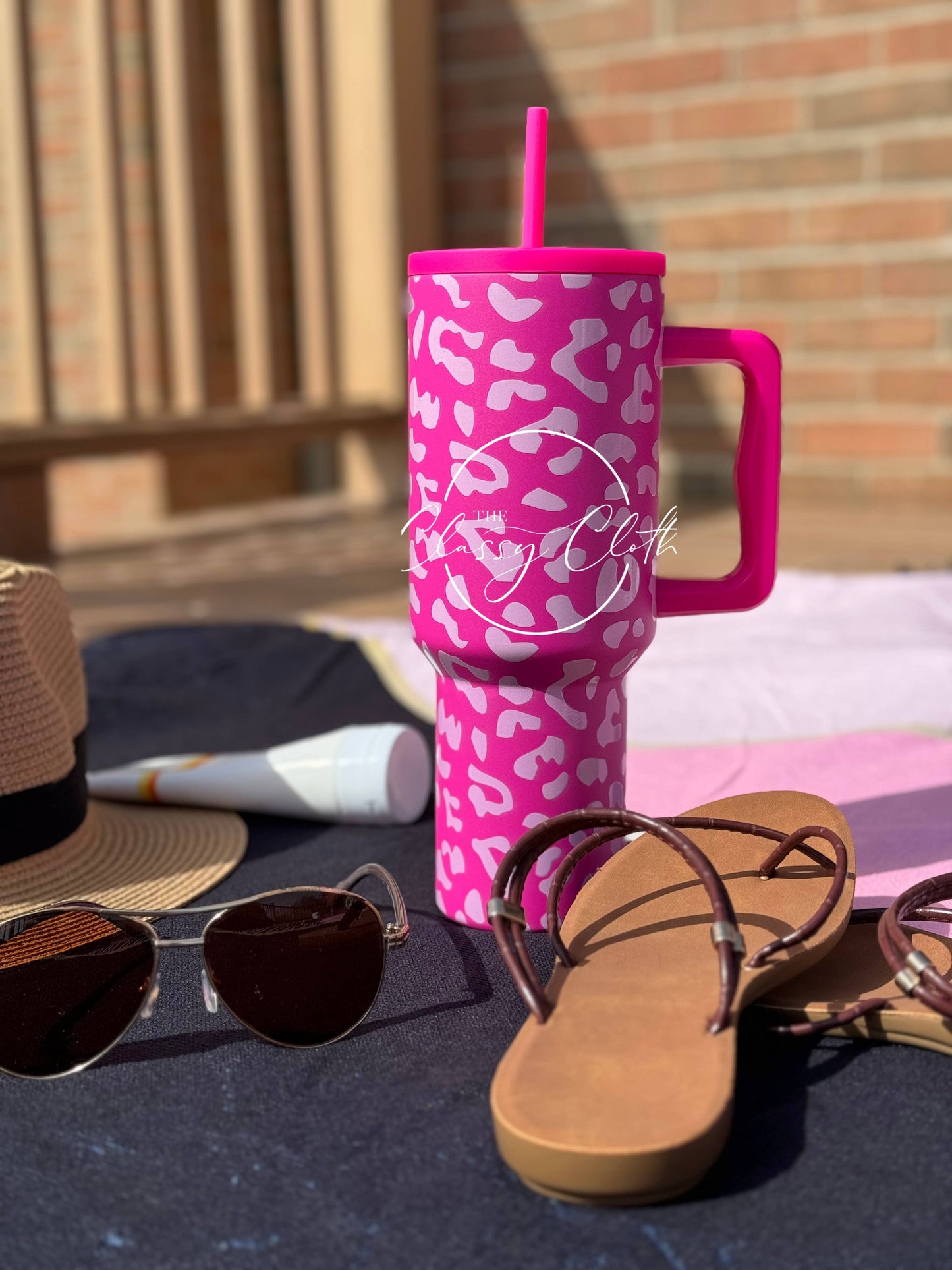Simple Hot Pink Leopard Tumbler 40 oz