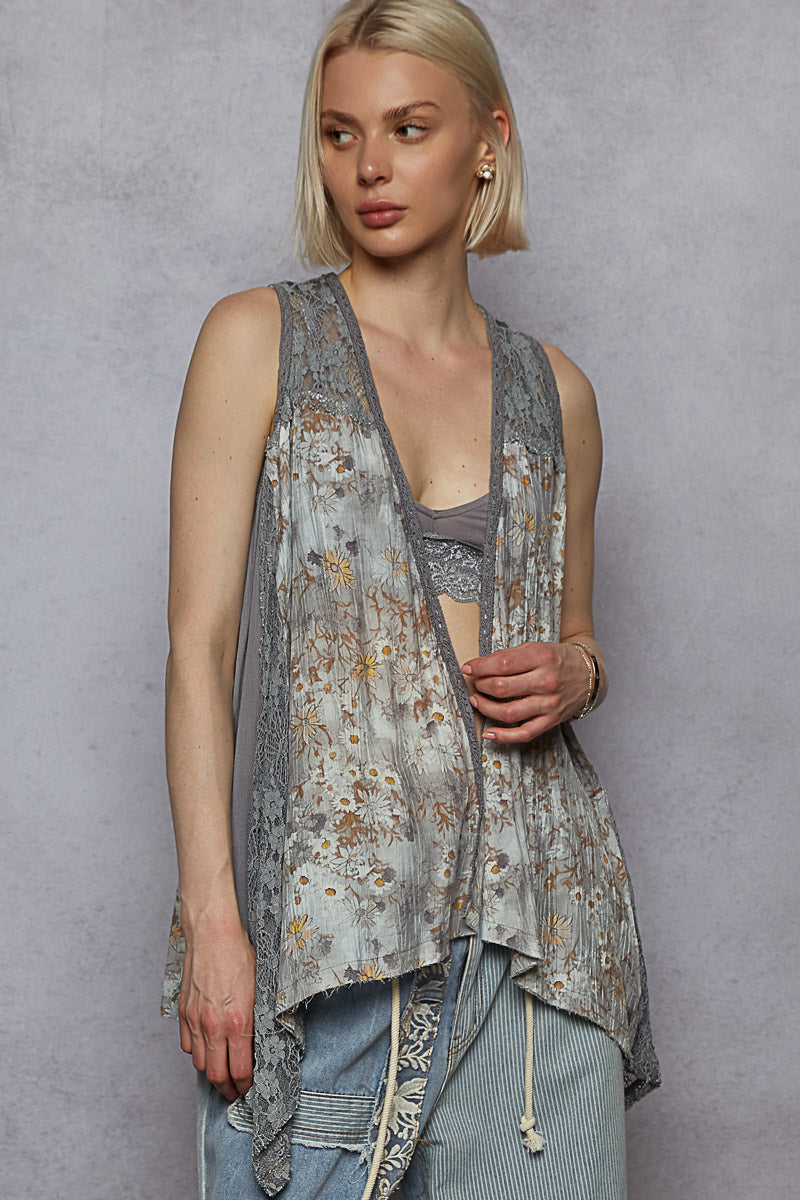 POL Sleevless Floral Open Top