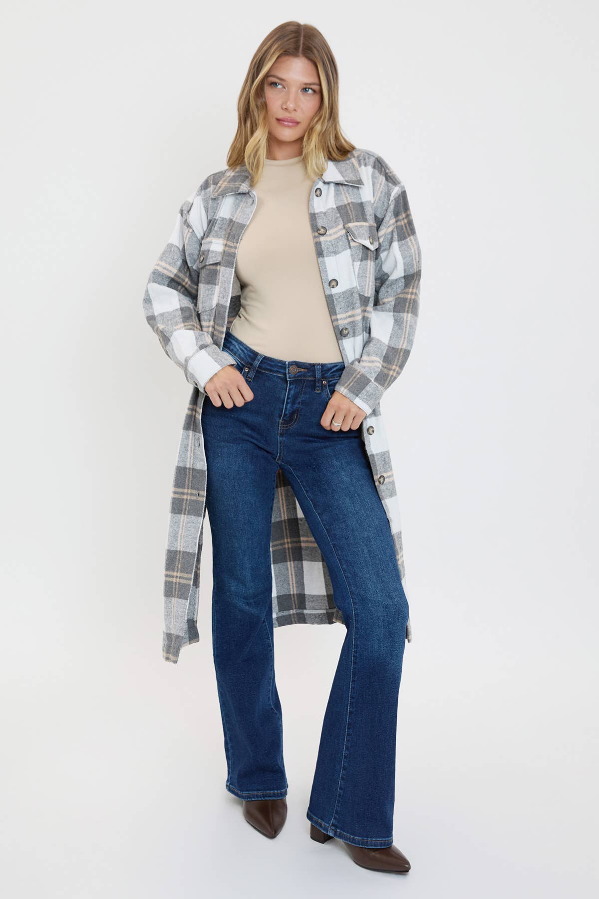 Plaid Shacket Long Duster