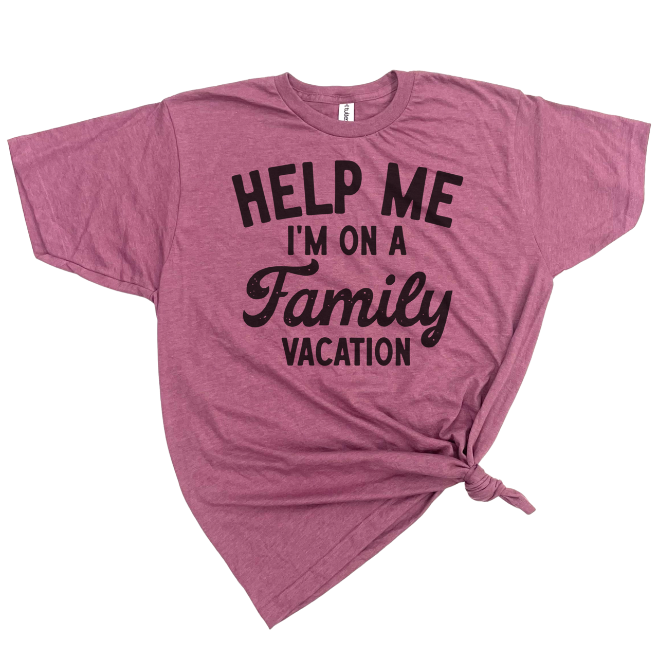 Help Me Family Vacation Grey T-shirt