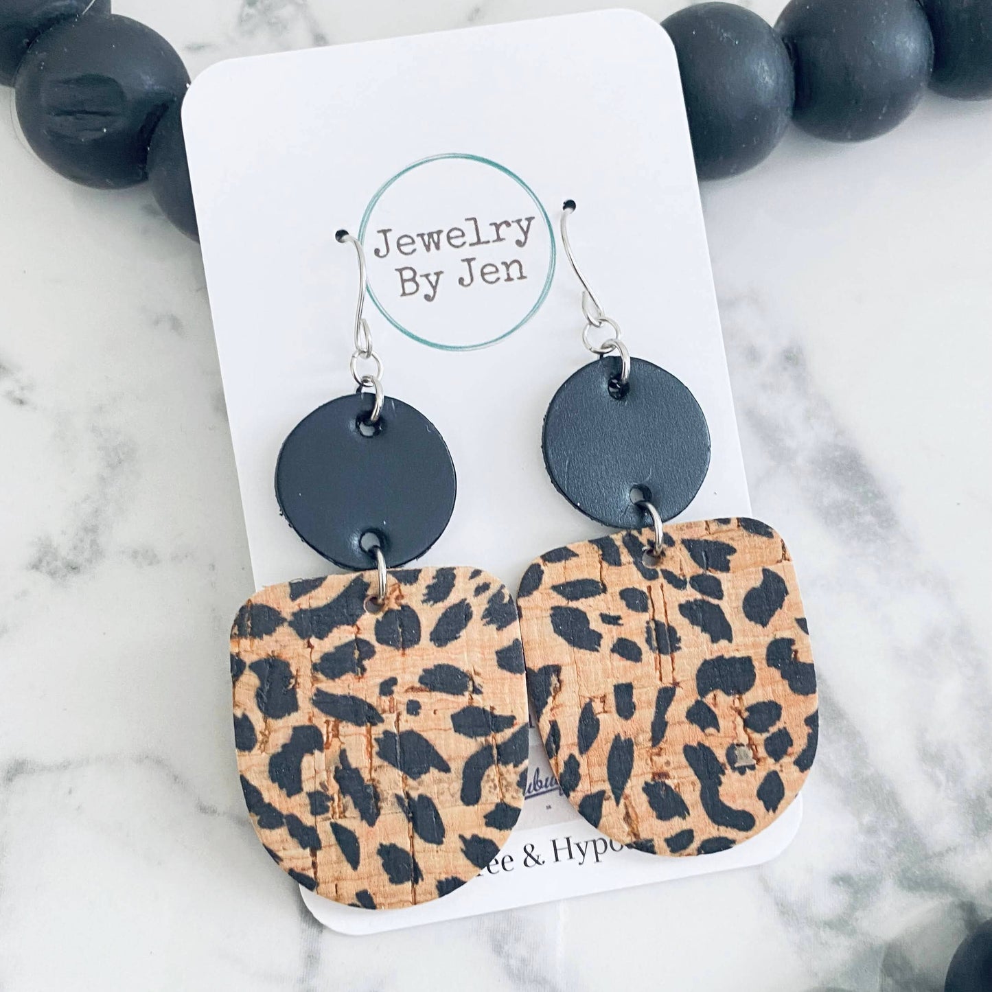 Boho Dangle: Black & Spotted Cheetah Earrings
