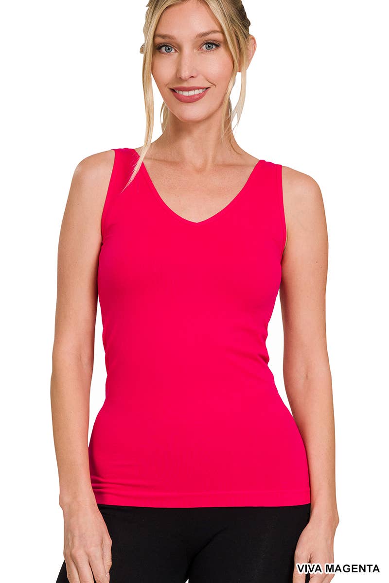 Two Way V-neck/Scoop neck Seamless Tank