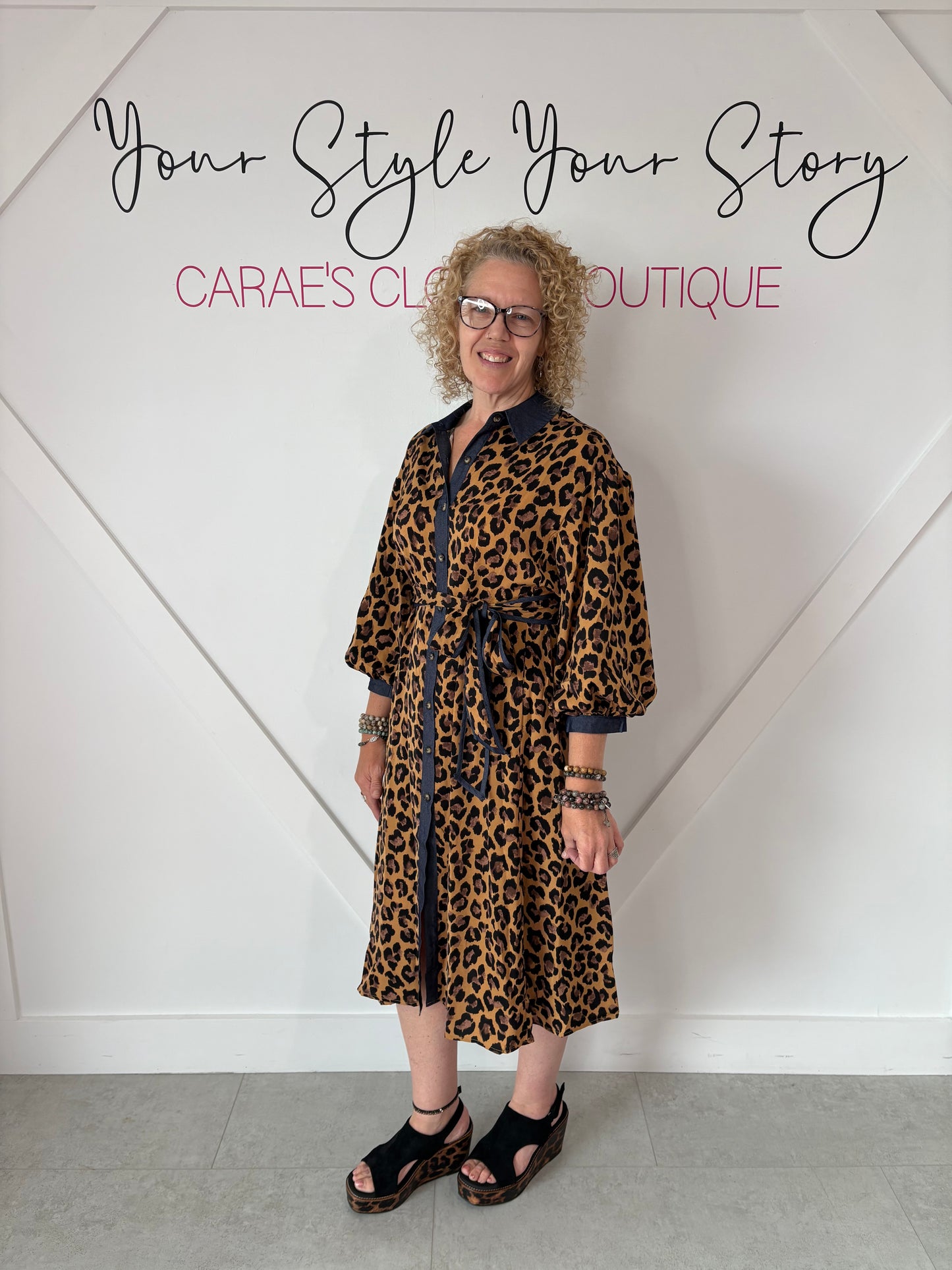 Jodifl Leopard N Denim Dress