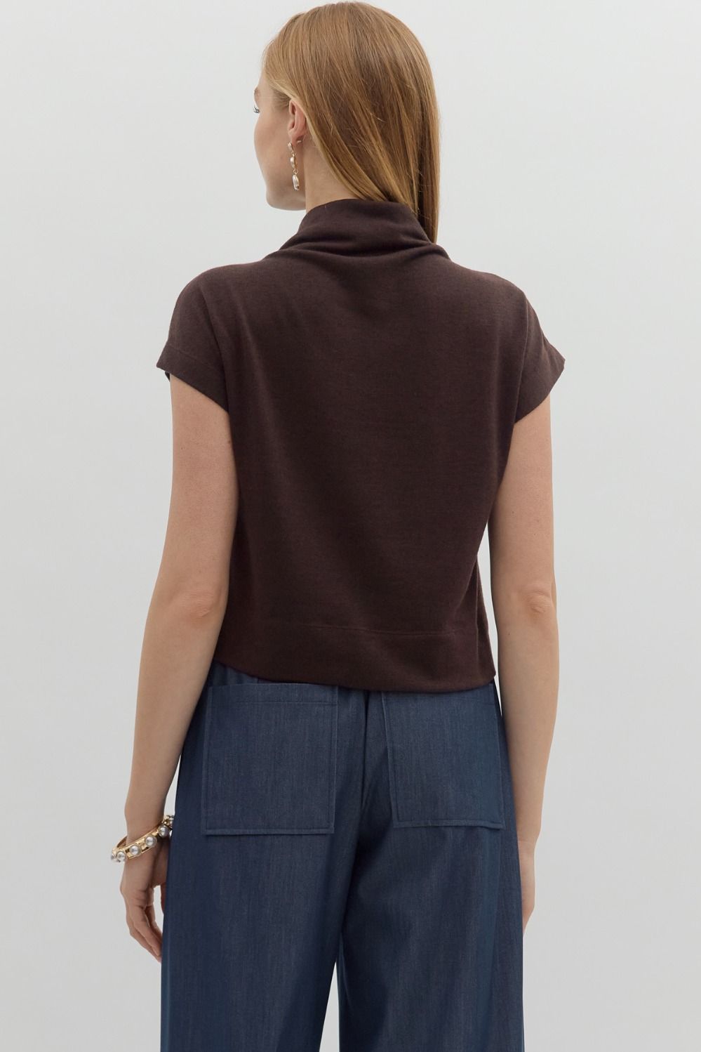 Entro Chocolate Cowl Neck Top