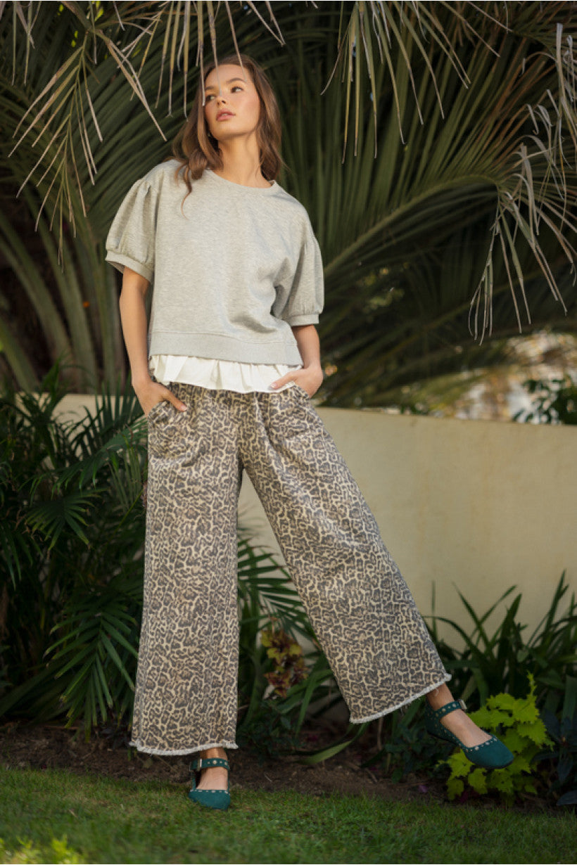 Jodifl Cheetah Vintage Wide Leg Fall Jean