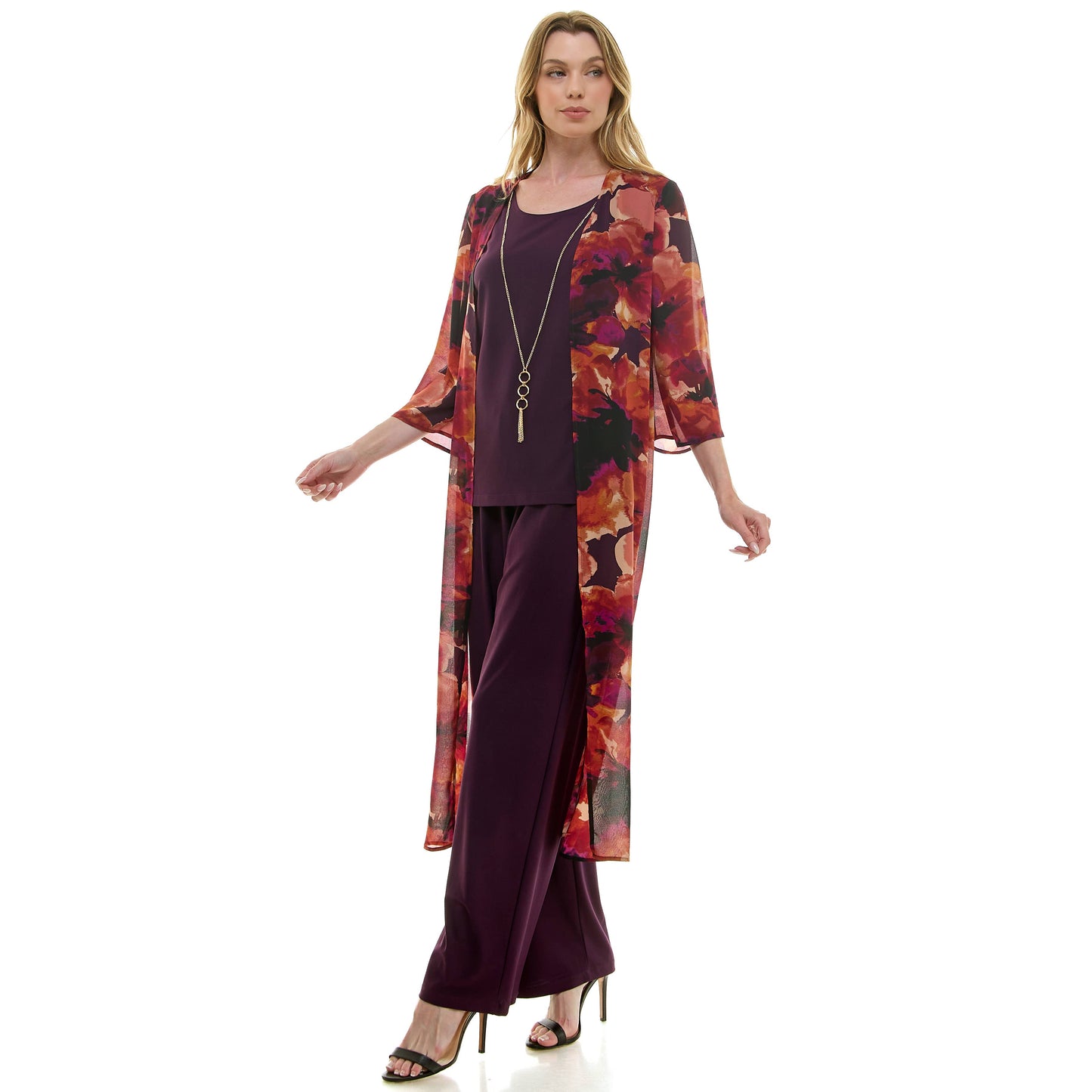 3 PC CARDIGAN STRAIGHT LEG PANT SET