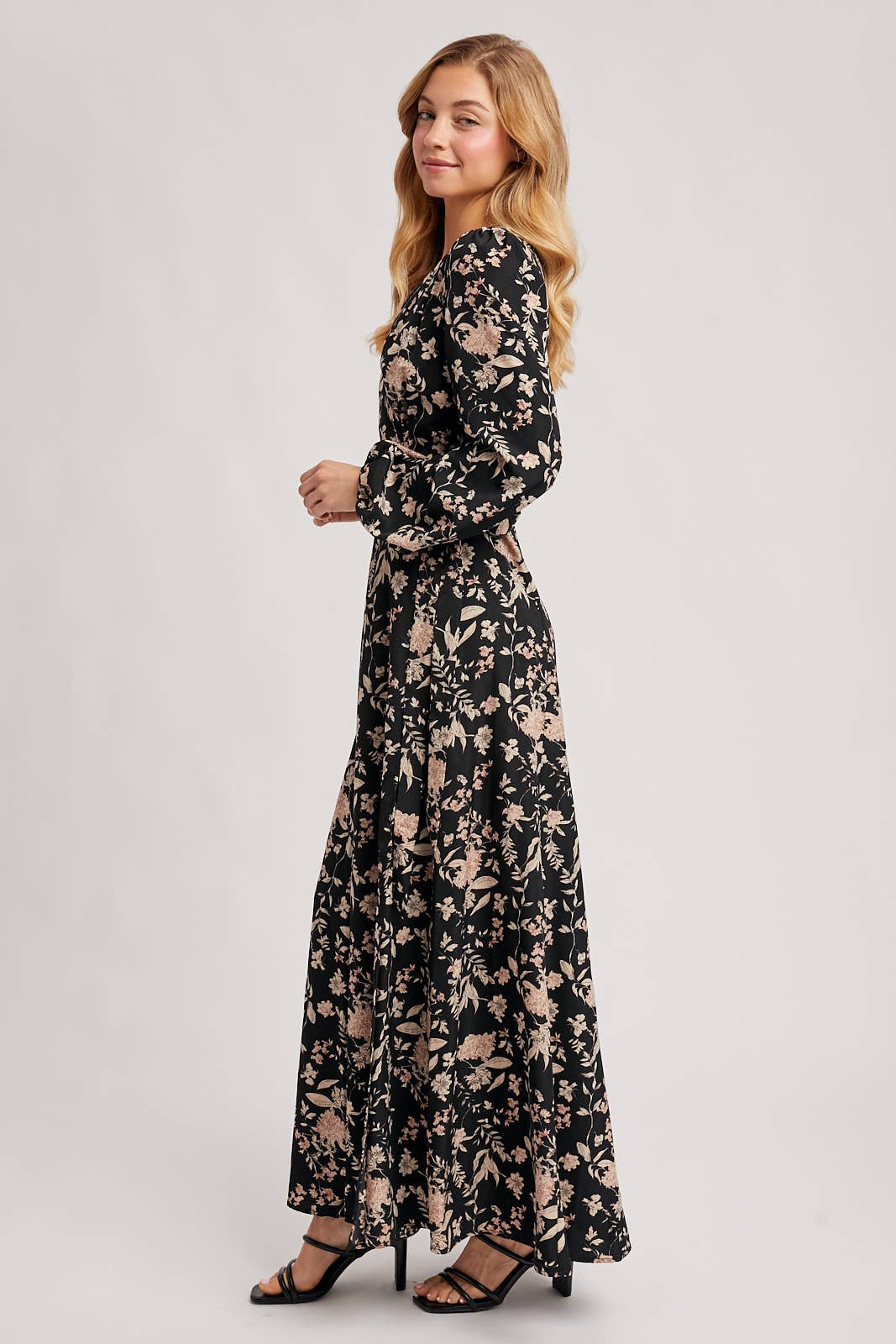 FLORAL WRAP MAXI DRESS
