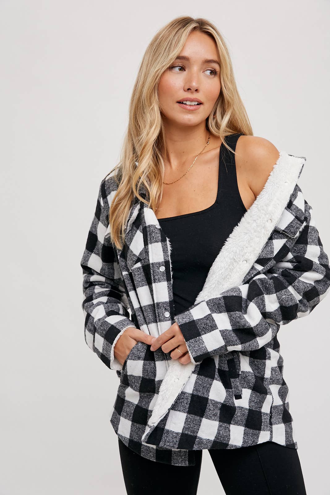 BUFFALO PLAID SHERPA-LINED SHACKET