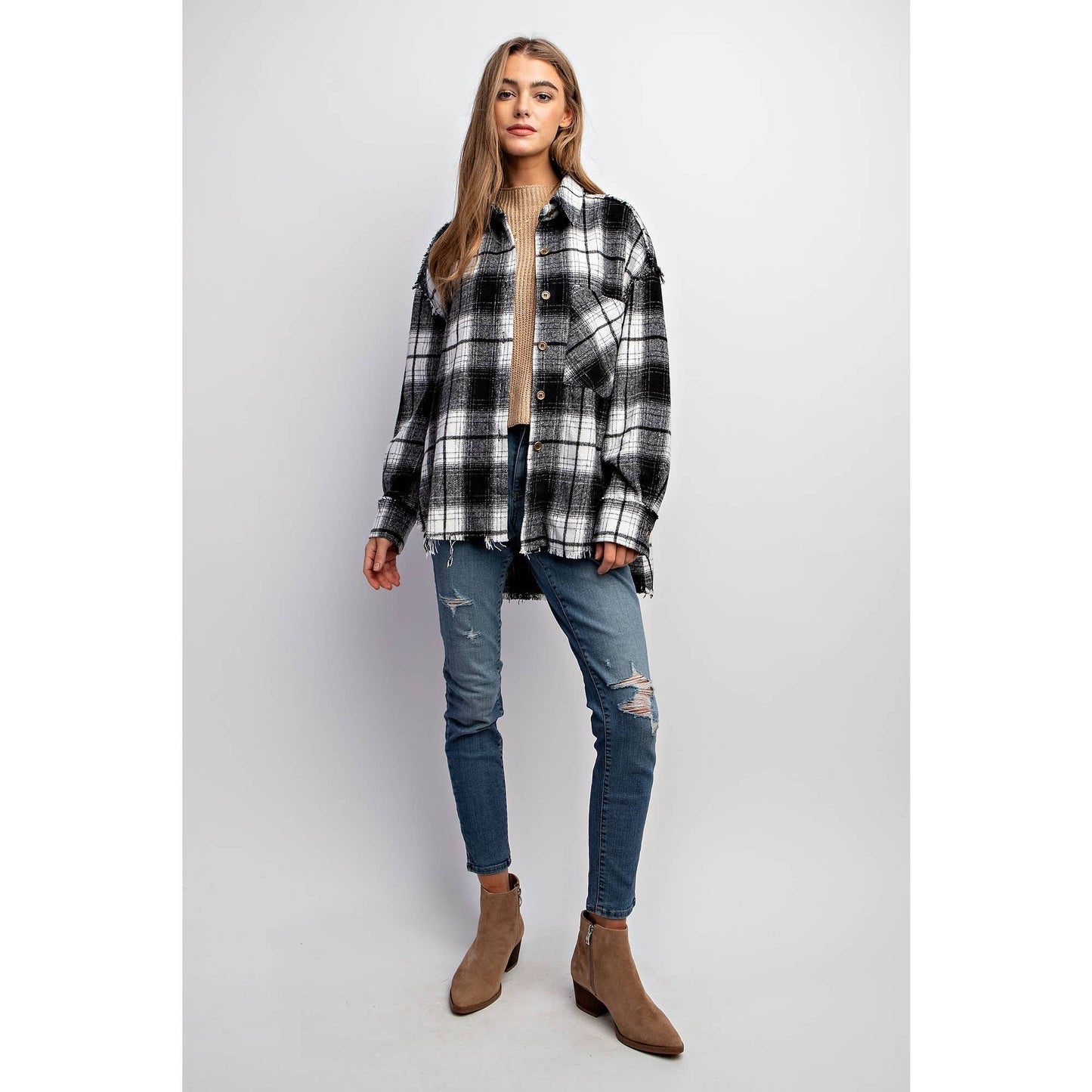 SUPER SOFT PLAID SHACKET