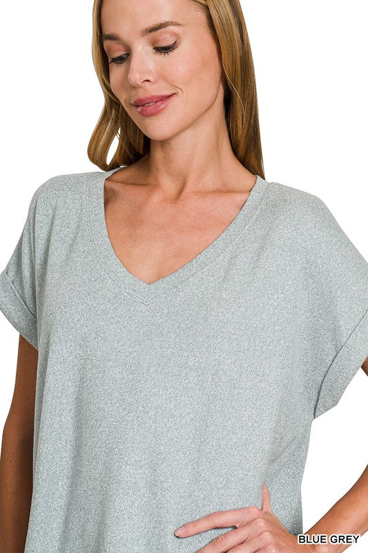 Zenana Plush V Neck