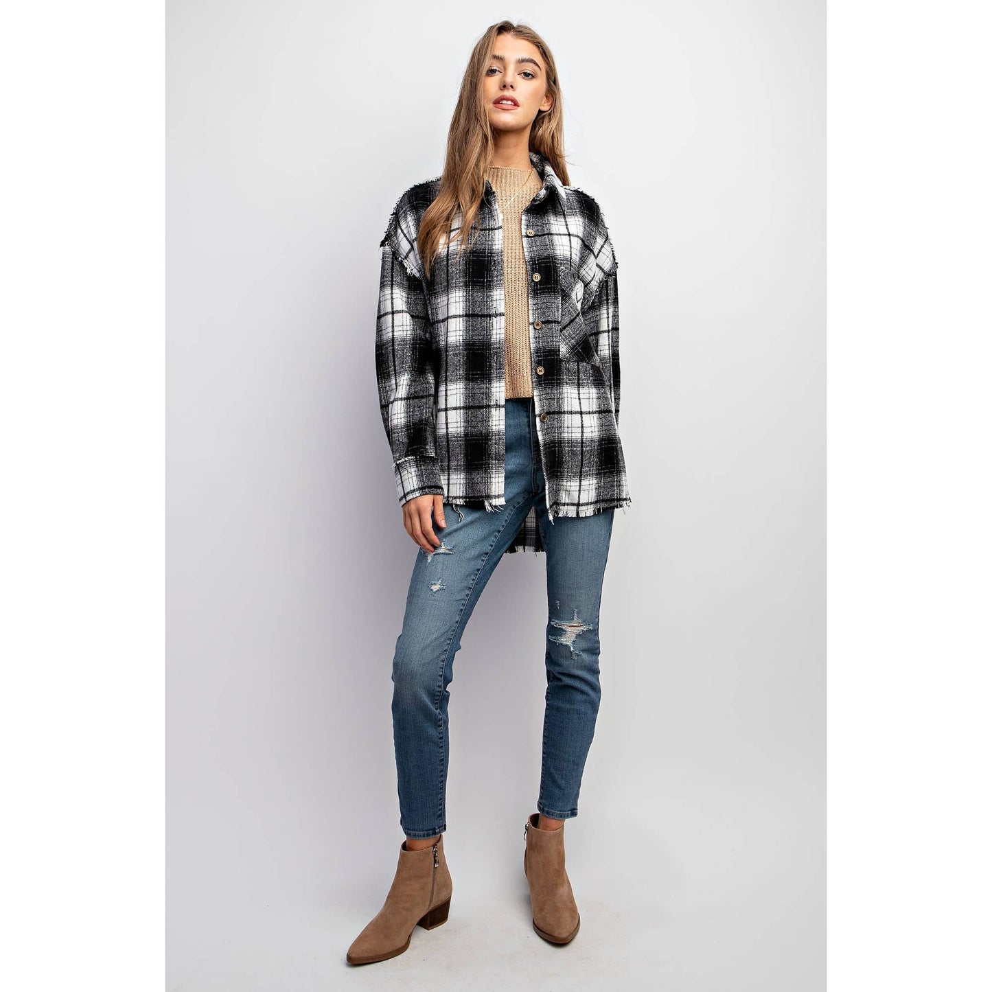 SUPER SOFT PLAID SHACKET