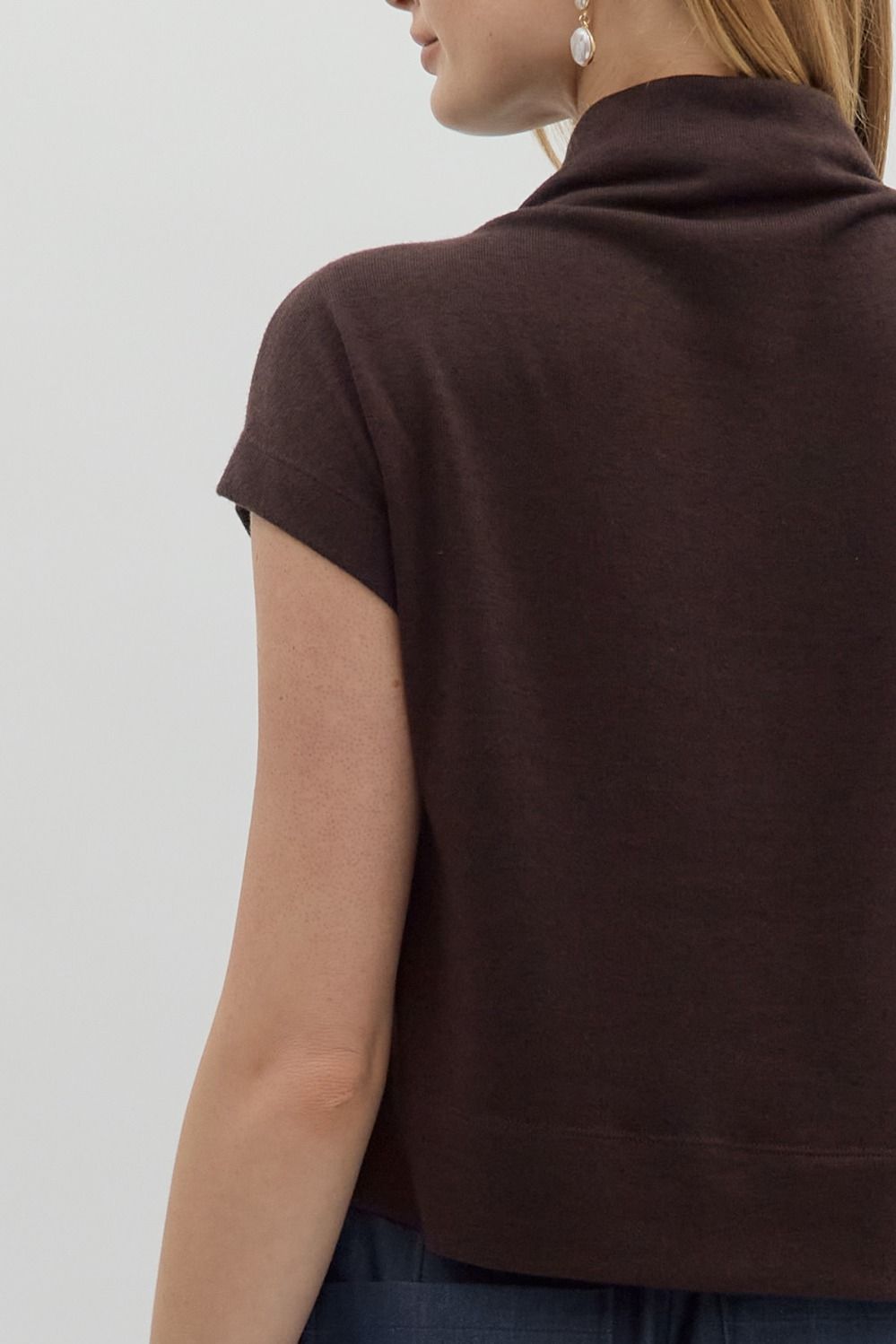 Entro Chocolate Cowl Neck Top