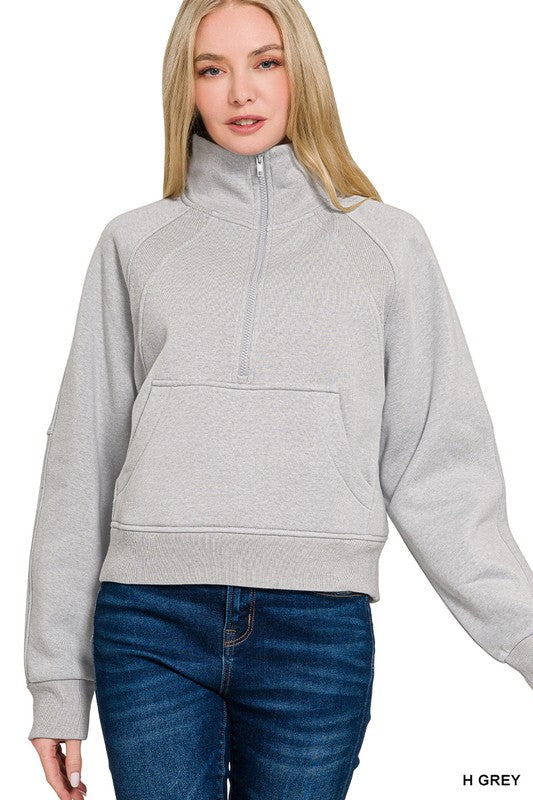 Zenana Half Zip Sweater