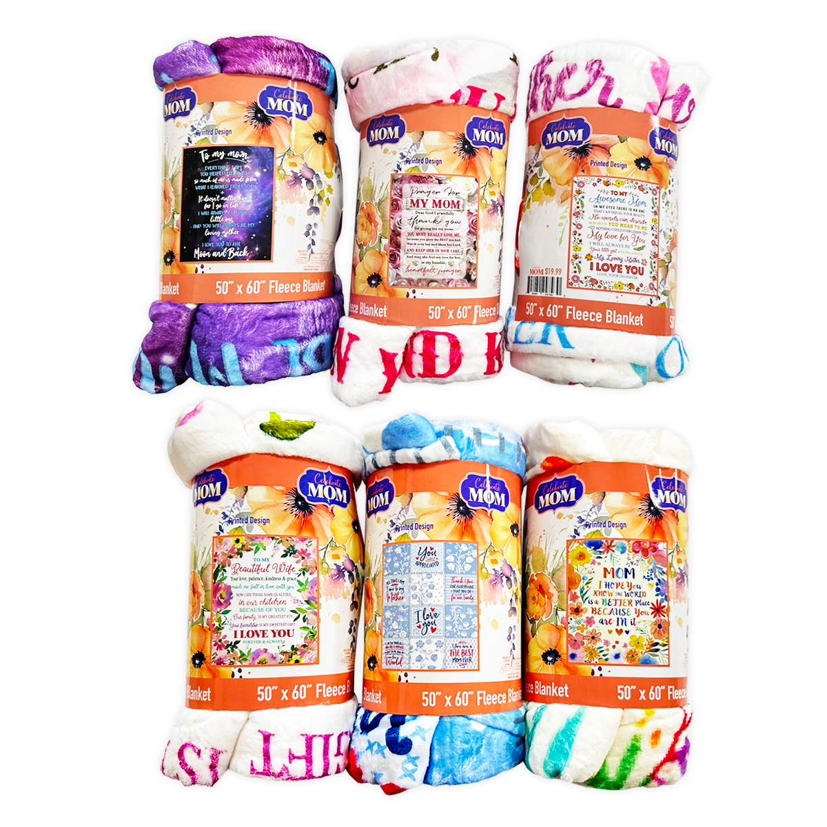 Plush Fleece Blanket 50 x 60 Mother's Day Assortment