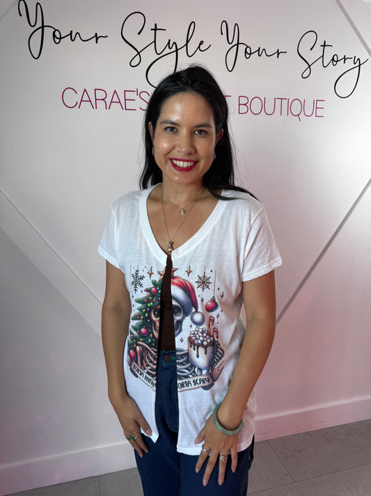 Cardi Tee Kinda merry Kinda Spooky