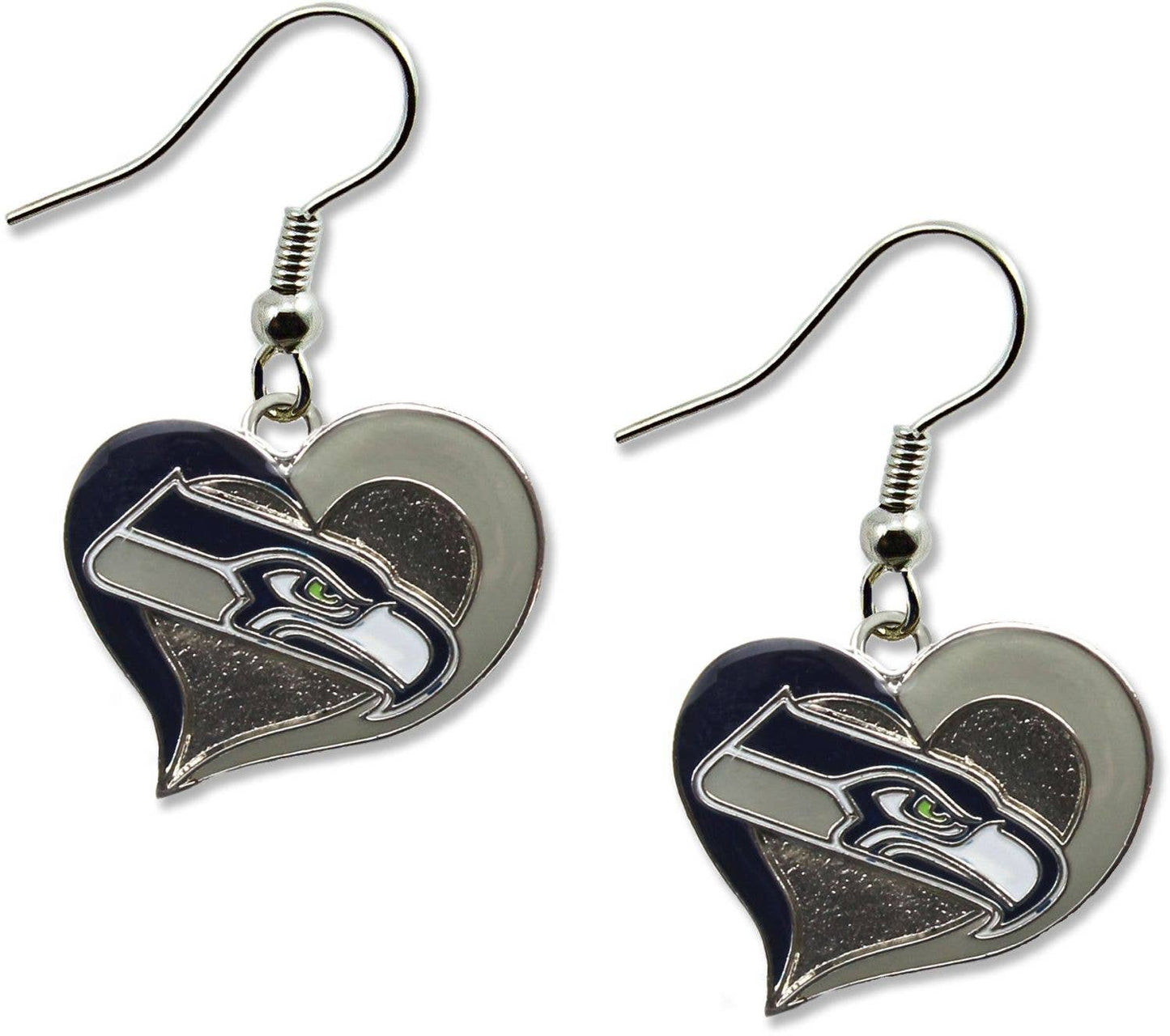 NFL Seattle Seahawks Swirl Heart Earrings