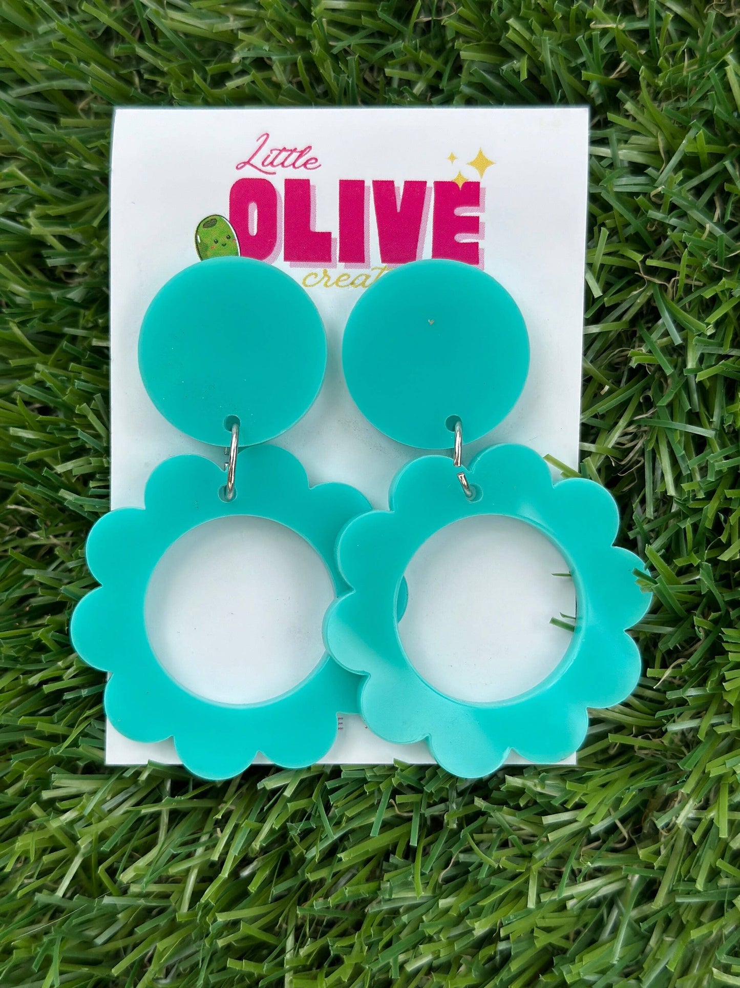 Retro Flower Power '60s Dangle Earrings Stainless Posts