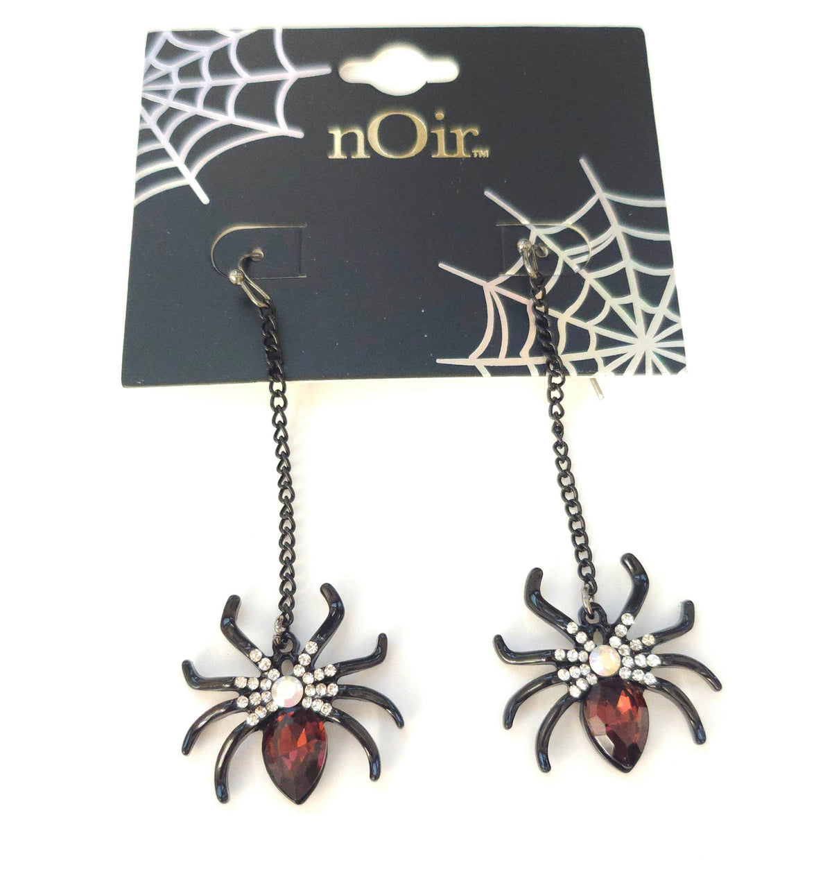 Halloween Chain DropEarring With Spider